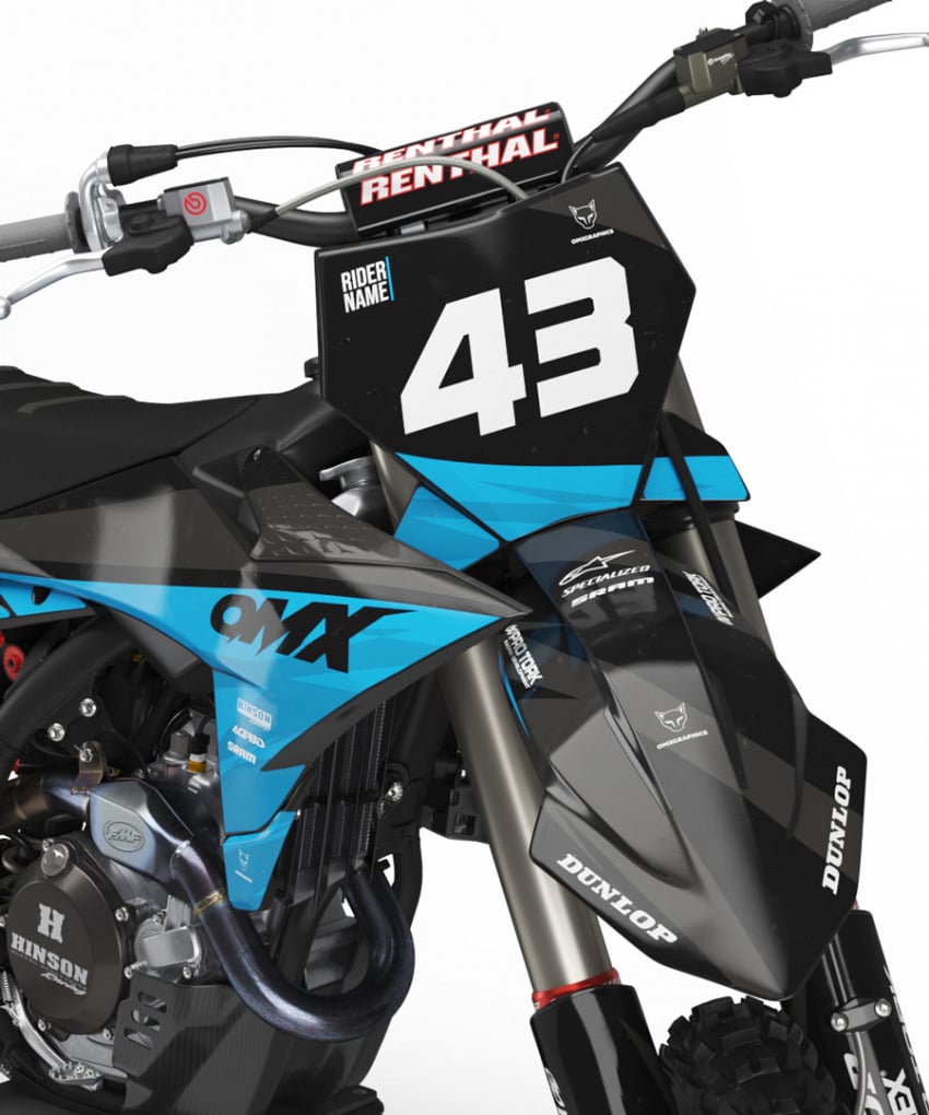 MX Graphics for KTM Dirt Bike Frost Blue Front