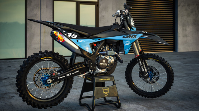 MX Graphics for KTM Dirt Bike Frost Blue Promo