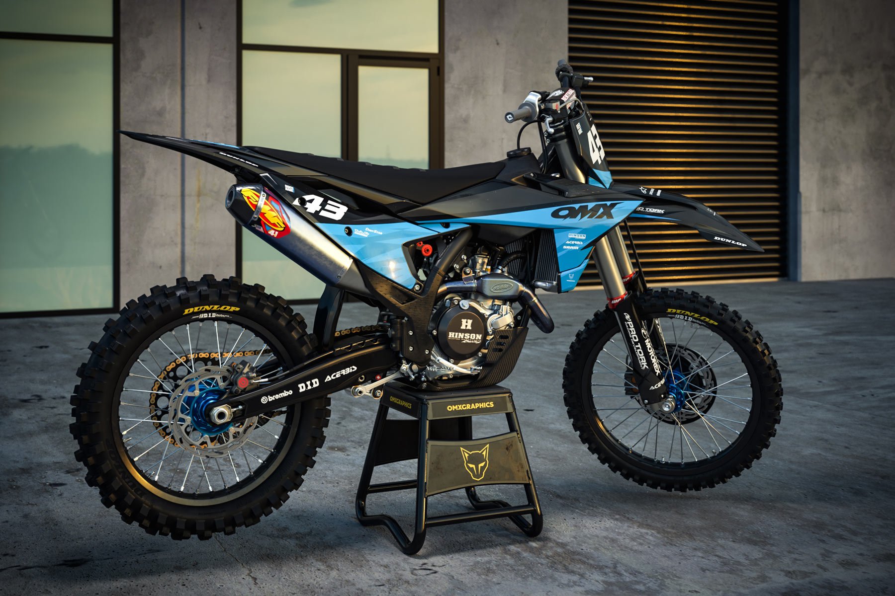 MX Graphics for KTM Dirt Bike Frost Blue Promo
