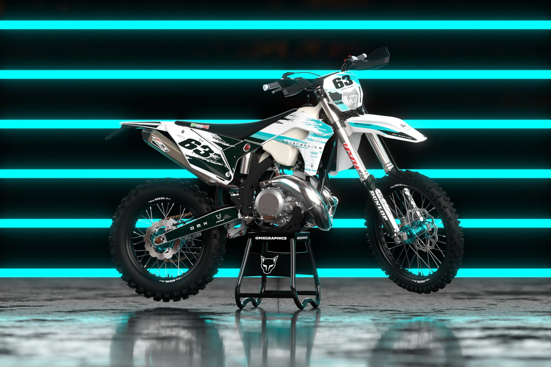 MX Graphics for Sherco Dirt Bike Hangout Blue Promo