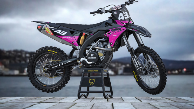 MX Graphics for Suzuki Dirt Bike Frost Pink Promo