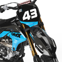 MX Graphics for Yamaha Dirt Bike Frost Blue Front