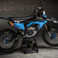 MX Graphics for Yamaha Dirt Bike Frost Blue Promo