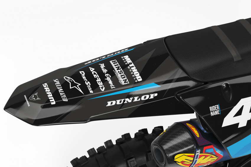 MX Graphics for Yamaha Dirt Bike Frost Blue Tail