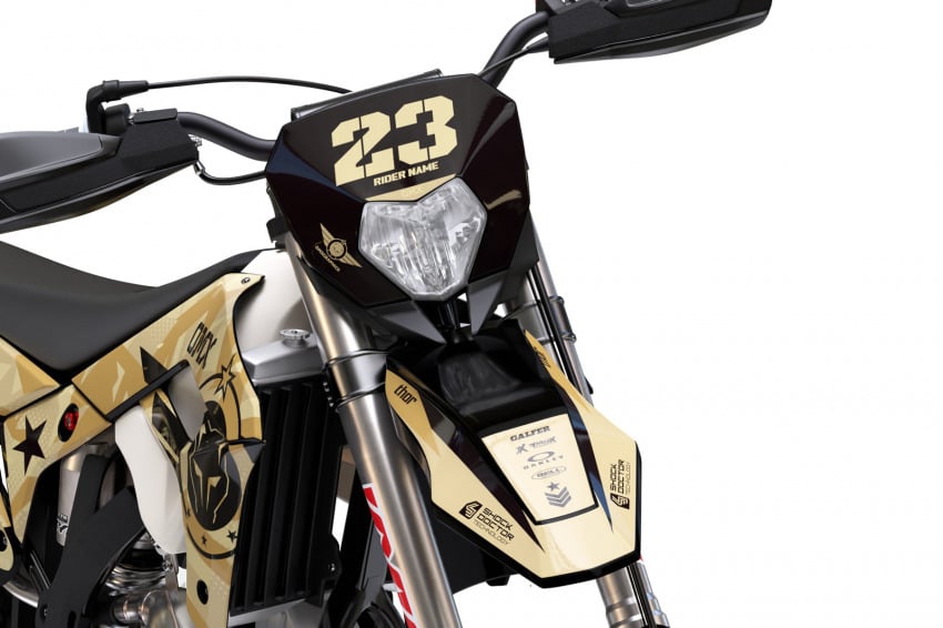 Mx Graphics Kit for Sherco Dirt Bike Army Sand Front
