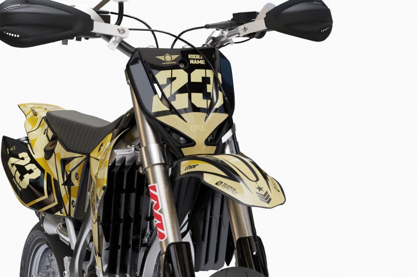 Mx Graphics Kit for TM Racing Dirt Bike Army Sand Front