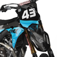 Blue Dirt Bike Graphics for Kawasaki Frost Front