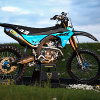 Blue Dirt Bike Graphics for Kawasaki Frost Promo