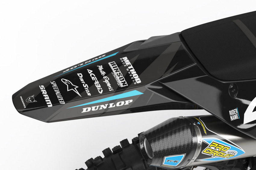 Blue Dirt Bike Graphics for Kawasaki Frost Tail