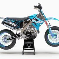 Blue Dirt Bike Graphics for TM Racing Local