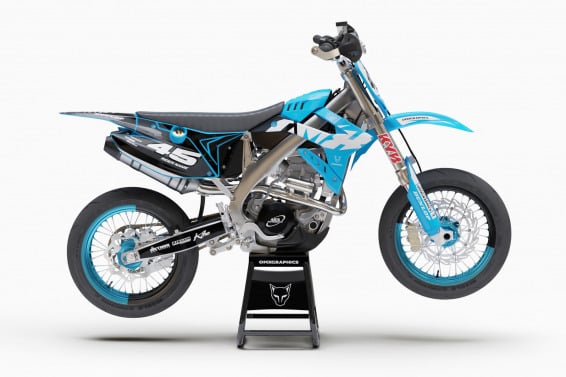 Blue Dirt Bike Graphics for TM Racing Local