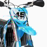 Blue Dirt Bike Graphics for TM Racing Local Front
