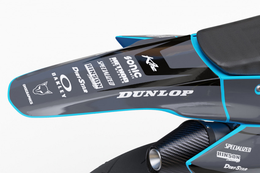 Blue Dirt Bike Graphics for TM Racing Local Tail