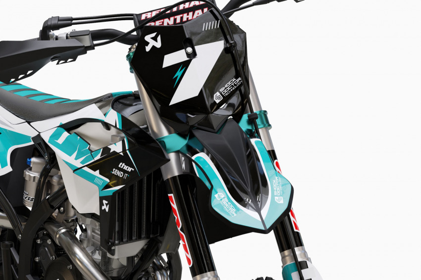Blue MX Graphics Kit for Beta Dirt Bike Thunder Front