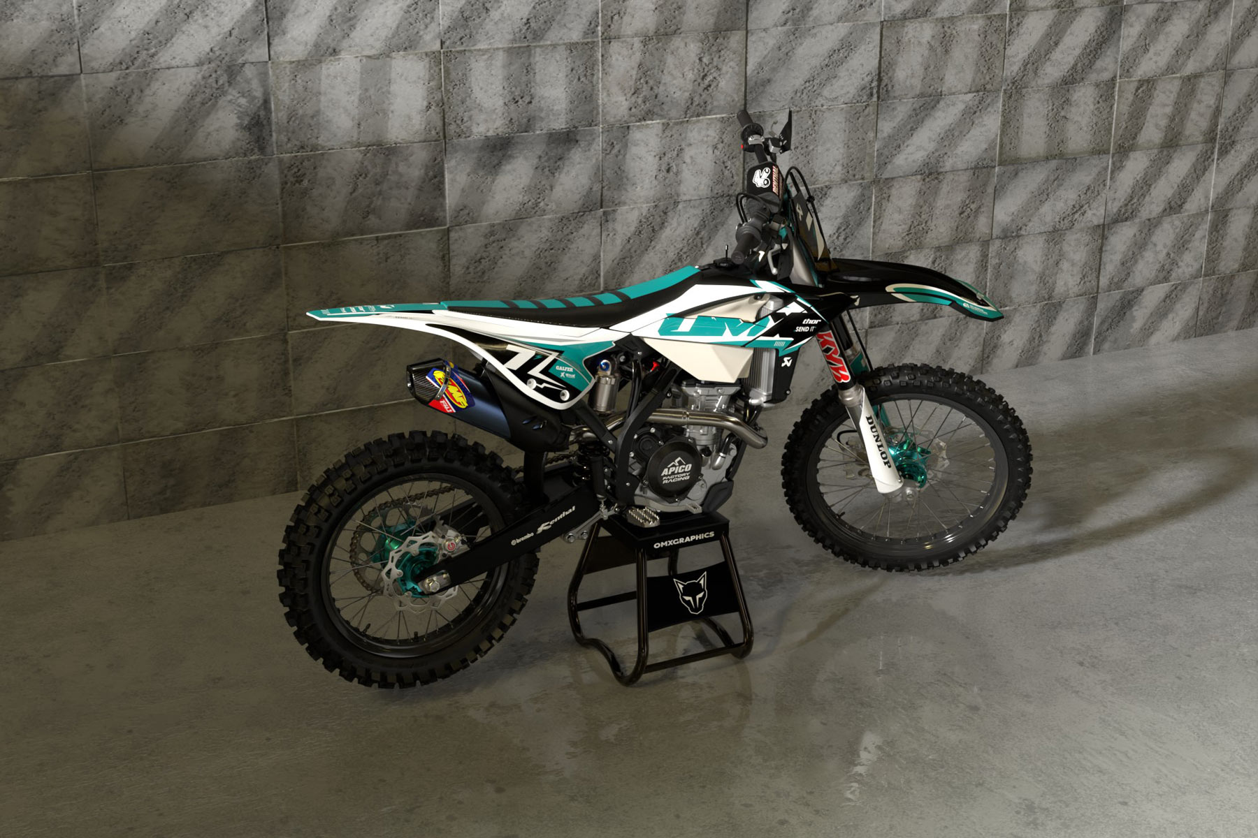 Blue MX Graphics Kit for Beta Dirt Bike Thunder Promo