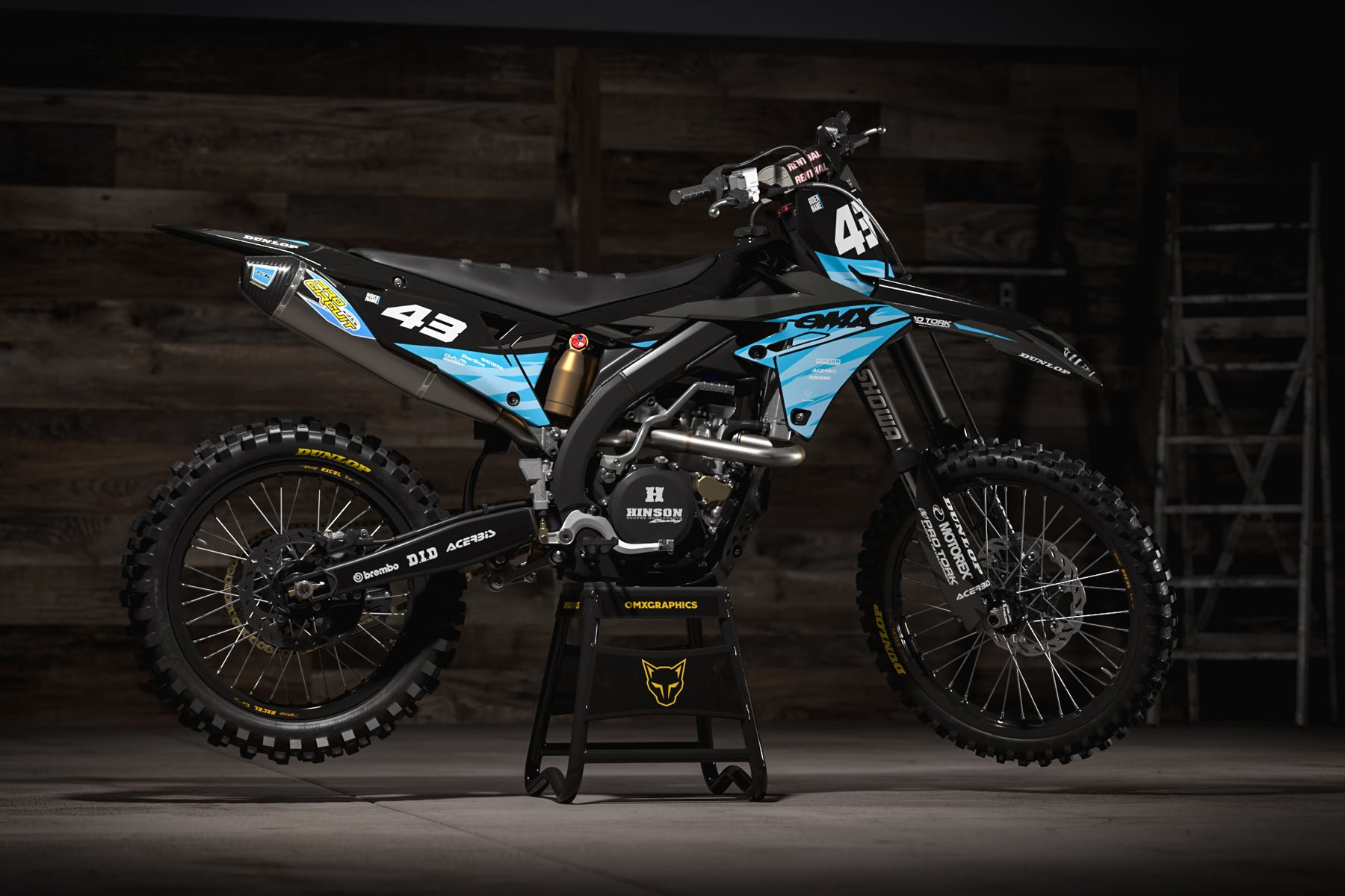 Dirt Bike Graphics Kit for Suzuki Frost Blue Promo