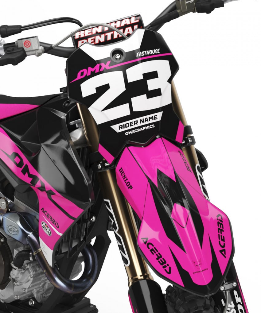 Dirt Bike Graphics Kit for Triumph Bandit Pink Front