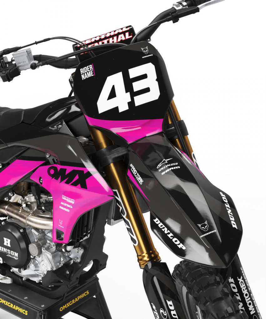 Dirt Bike Graphics Kit for Yamaha Frost Pink Front