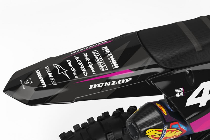 Dirt Bike Graphics Kit for Yamaha Frost Pink Tail