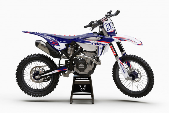 Dirt Bike Graphics for Beta Enigma White and Blue