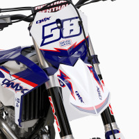 Dirt Bike Graphics for Beta Enigma White and Blue Front