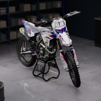 Dirt Bike Graphics for Beta Enigma White and Blue Promo