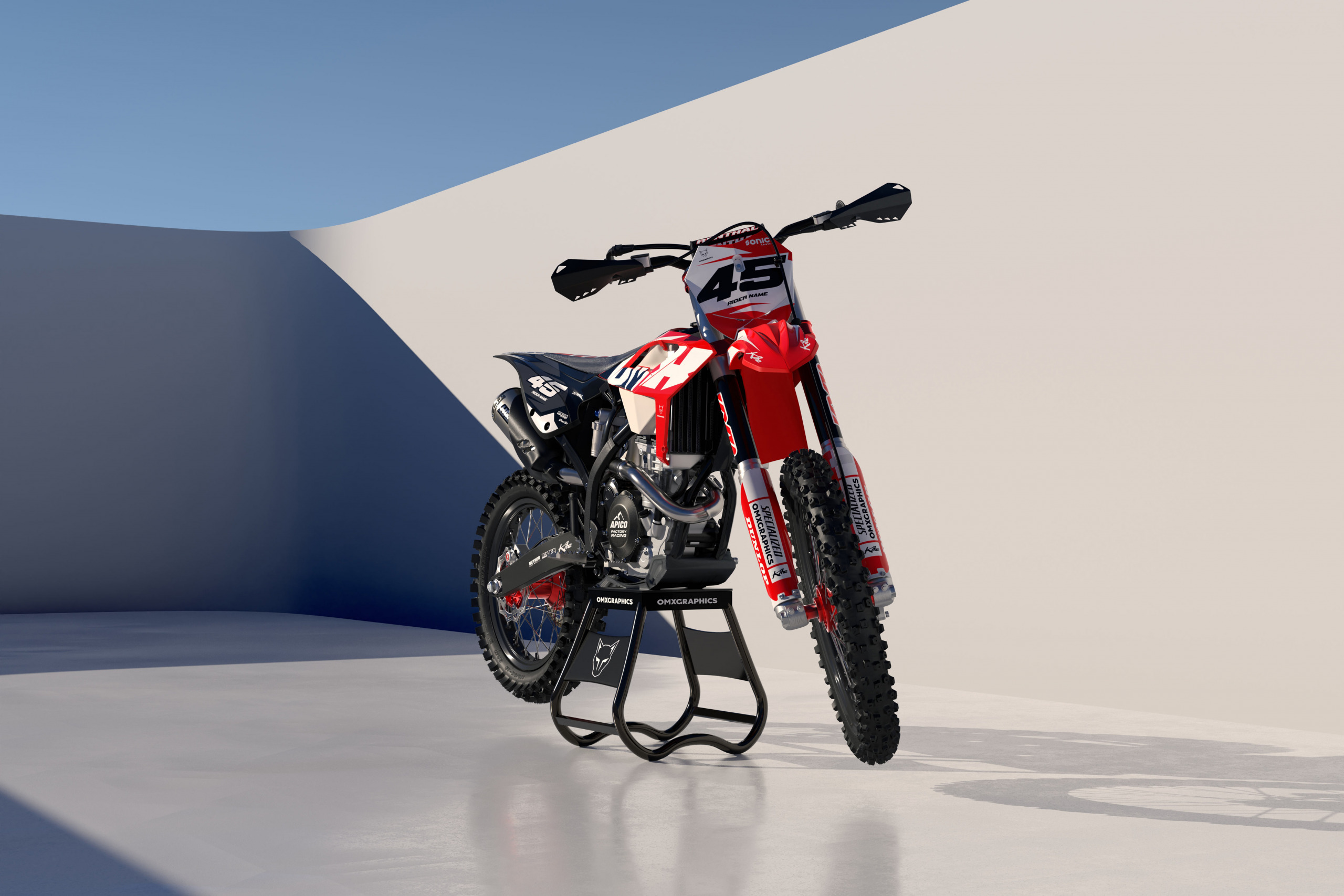 Dirt Bike Graphics for Beta Local Red Promo