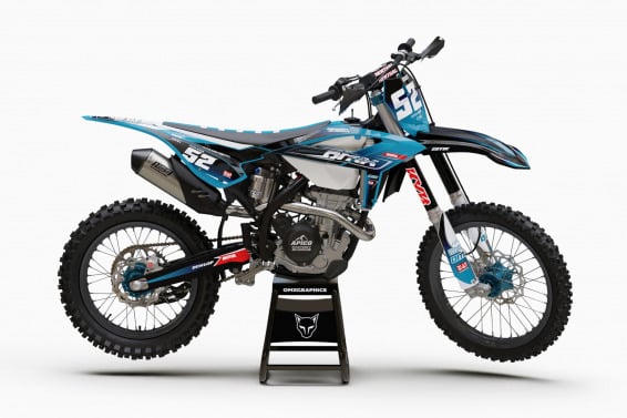 Dirt Bike Graphics for Beta Ominous Blue