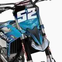 Dirt Bike Graphics for Beta Ominous Blue Front