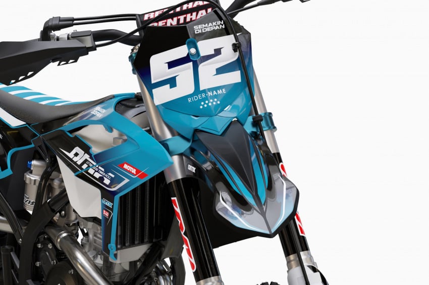Dirt Bike Graphics for Beta Ominous Blue Front