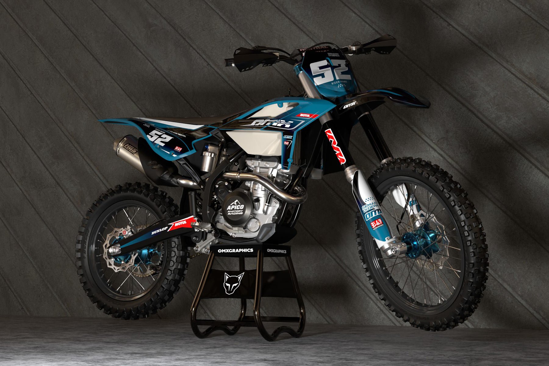 Dirt Bike Graphics for Beta Ominous Blue Promo