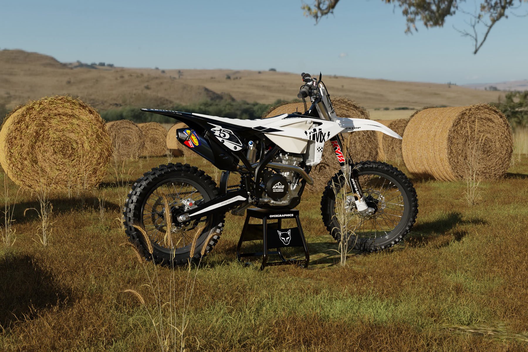 Dirt Bike Graphics for Beta Race White Promo