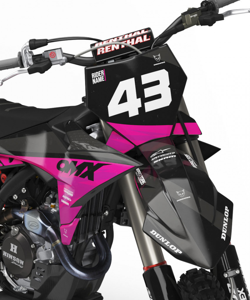 Dirt Bike Graphics for KTM Frost Pink Front