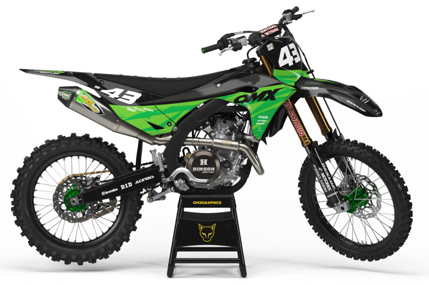 Dirt Bike Graphics for Kawasaki Frost Green