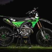 Dirt Bike Graphics for Kawasaki Frost Green Promo