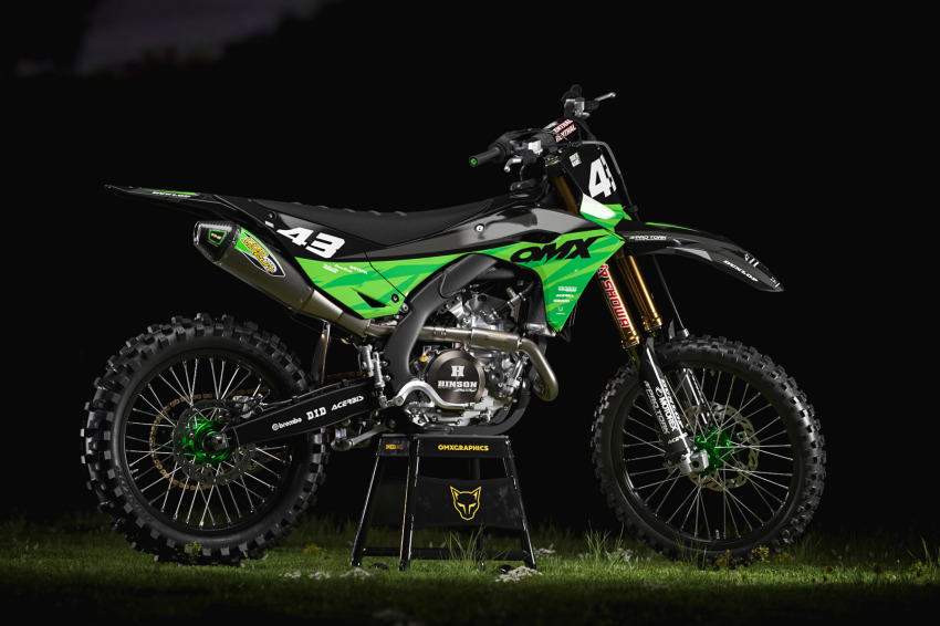 Dirt Bike Graphics for Kawasaki Frost Green Promo