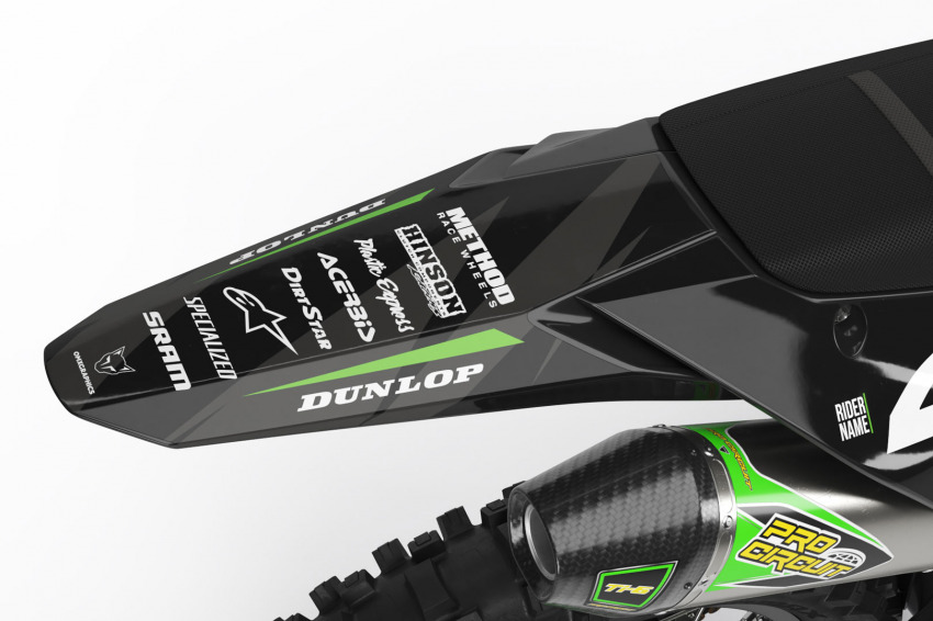 Dirt Bike Graphics for Kawasaki Frost Green Tail
