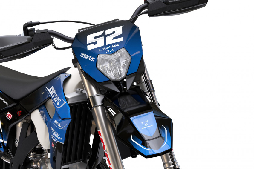 Dirt Bike Graphics for Sherco Ominous Blue Front