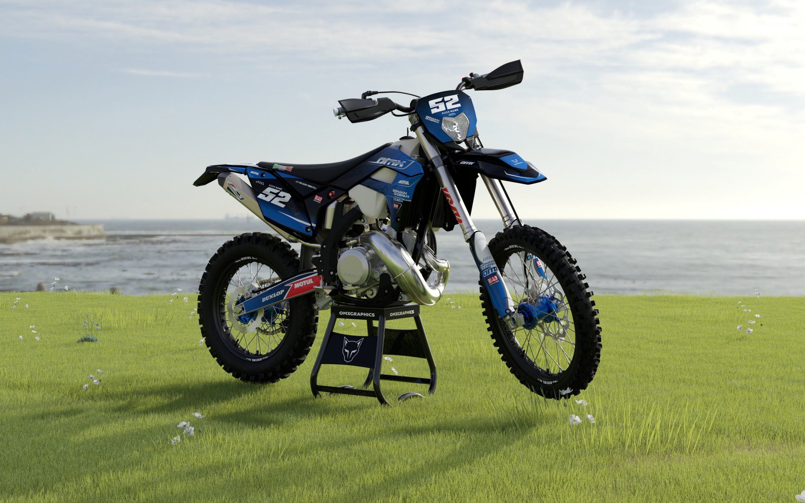 Dirt Bike Graphics for Sherco Ominous Blue Promo