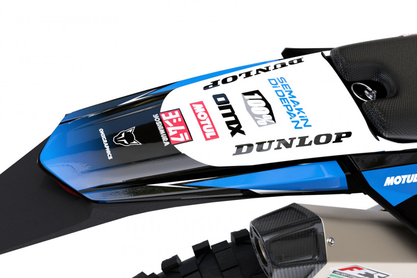 Dirt Bike Graphics for Sherco Ominous Blue Tail