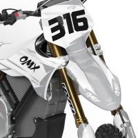 Dirt Bike Graphics for Stark Varg Creed Grey Front