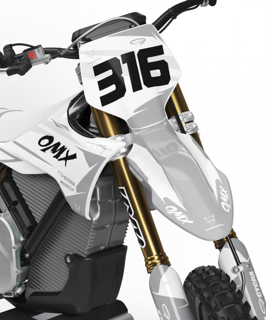 Dirt Bike Graphics for Stark Varg Creed Grey Front