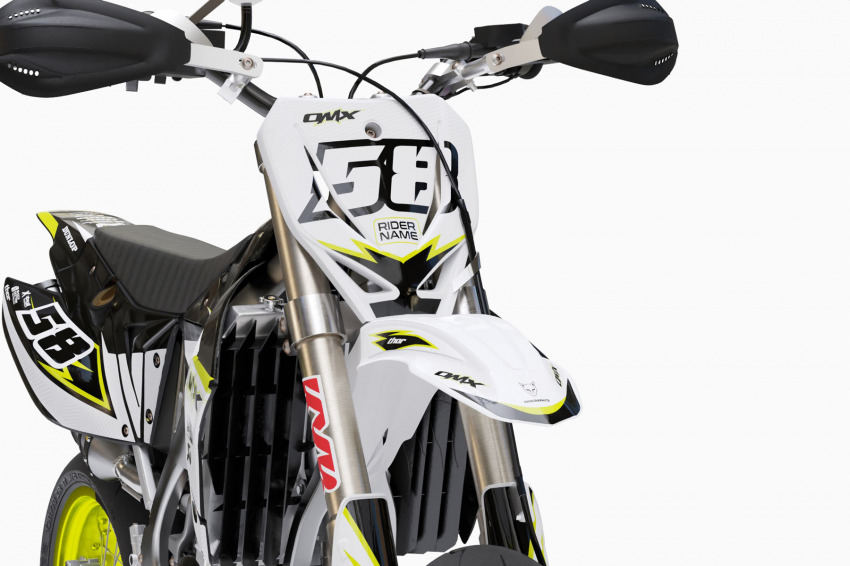 Dirt Bike Graphics for TM Racing Enigma Yellow Front