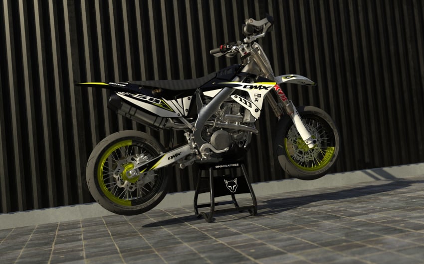Dirt Bike Graphics for TM Racing Enigma Yellow Promo