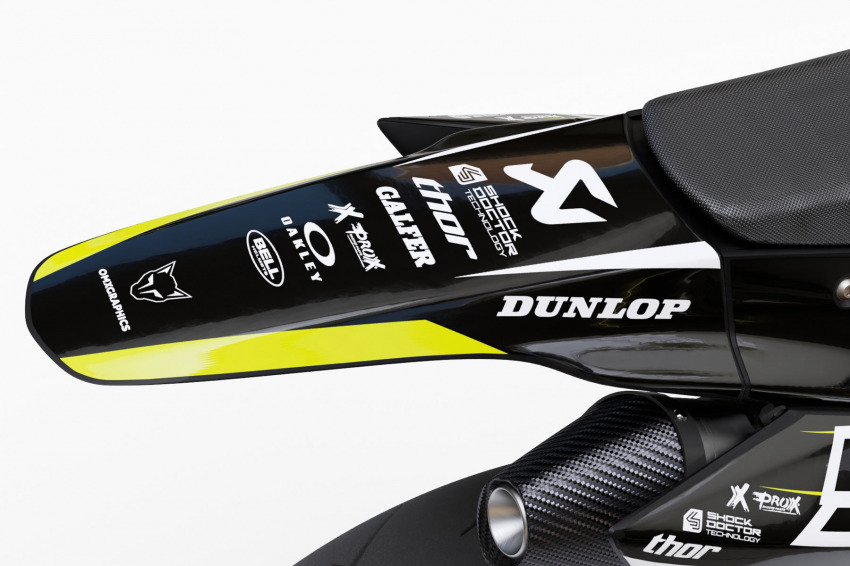 Dirt Bike Graphics for TM Racing Enigma Yellow Tail