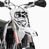 Dirt Bike Graphics for TM Racing Hangout White Front