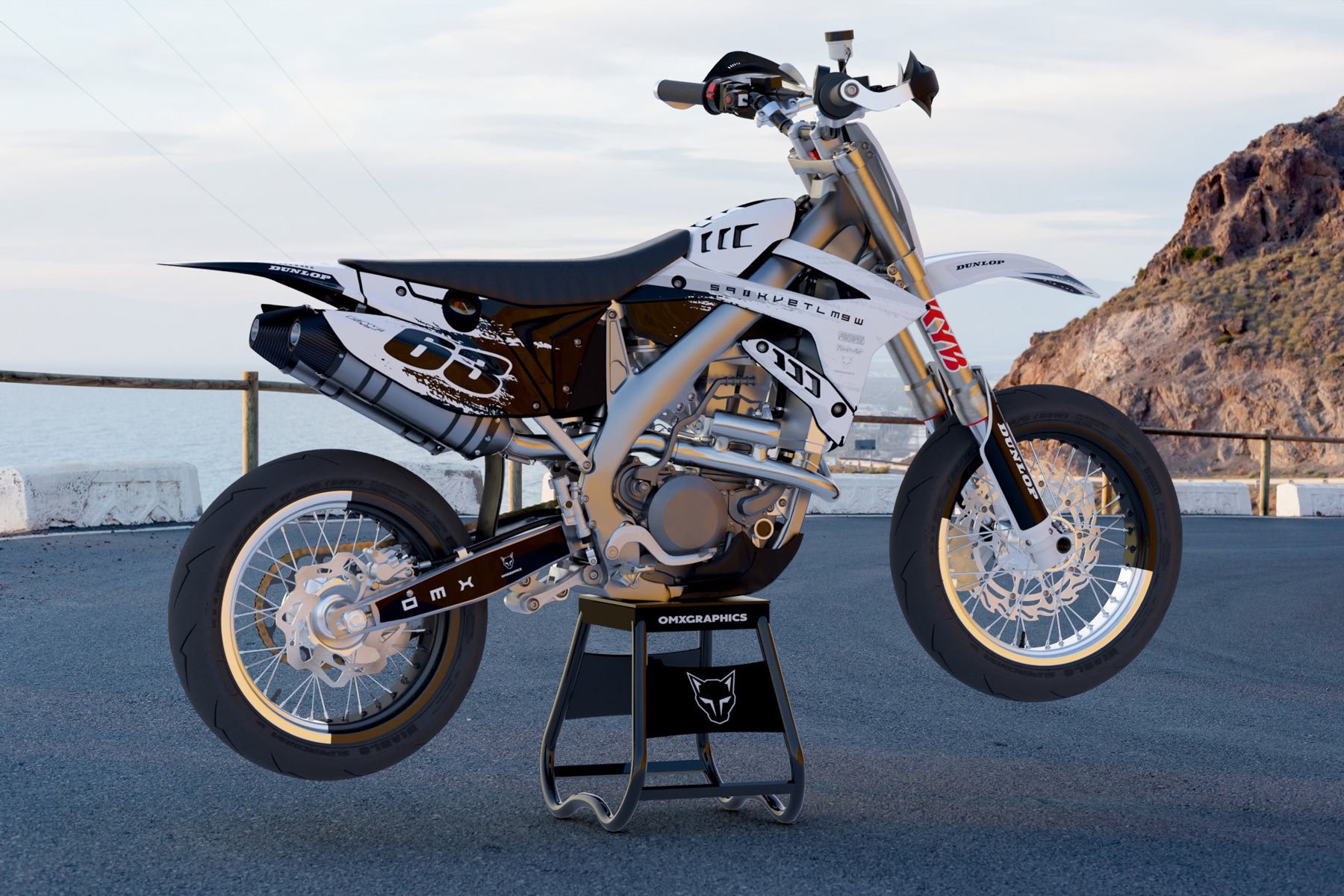 Dirt Bike Graphics for TM Racing Hangout White Promo