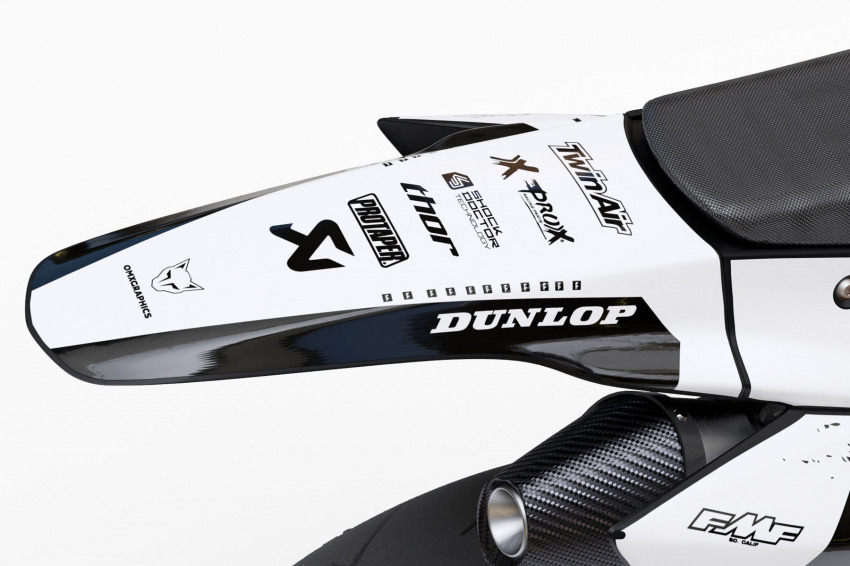 Dirt Bike Graphics for TM Racing Hangout White Tail