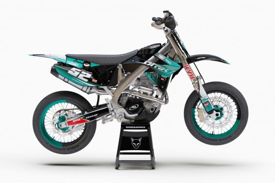 Dirt Bike Graphics for TM Racing Ominous Teal