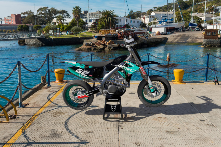 Dirt Bike Graphics for TM Racing Ominous Teal Promo